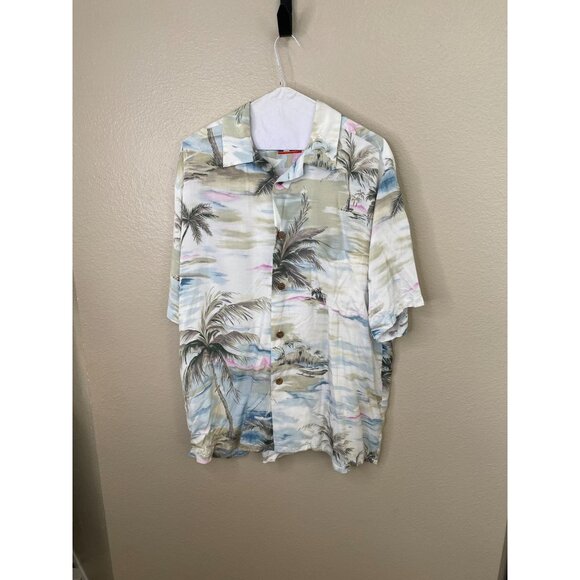 Joe Kealoha's By Reyn Spooner Hawaiian Shirt Mens Palm Landscape Button Up Vtg - Picture 1 of 6
